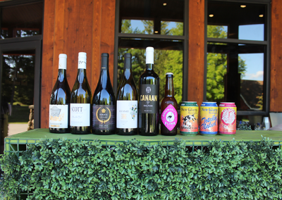 Photo of a line of wine and beer